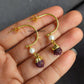 Natural Raw Ruby Dangle Earrings | Boho Pink Semi-Precious Stone
