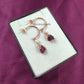Natural Raw Ruby Dangle Earrings | Boho Pink Semi-Precious Stone