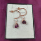 Natural Raw Ruby Dangle Earrings | Boho Pink Semi-Precious Stone
