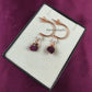 Natural Raw Ruby Dangle Earrings | Boho Pink Semi-Precious Stone