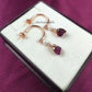 Natural Raw Ruby Dangle Earrings | Boho Pink Semi-Precious Stone