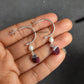 Natural Raw Ruby Dangle Earrings | Boho Semi-Precious Pink Stone