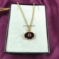 Black Onyx & Ruby Evil Eye Necklace | Minimalist Pendant