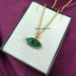 Malachite & Garnet Evil Eye Necklace | Protection Pendant