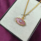 Pink Chalcedony Evil Eye Necklace | Labradorite Pendant | Boho Protection