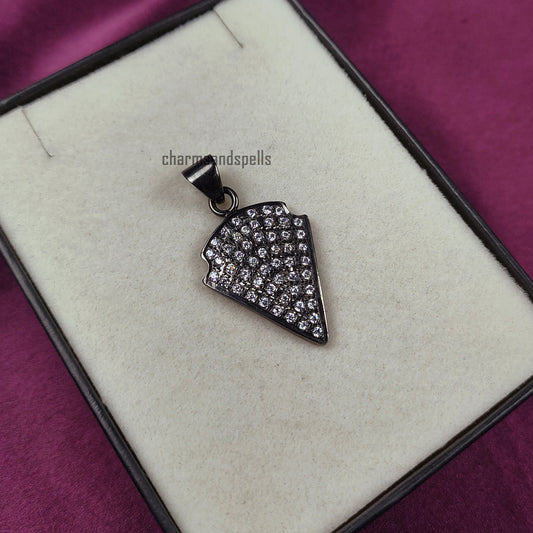 Cubic Zirconia Arrowhead Pendant, Elegant Jewelry, Black Arrow Pendant, Bohemian Jewelry,Pave Cz Jewelry, Handmade Pendant, Anniversary Gift