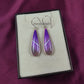 Purple Agate Drop Earrings | 925 Silver Plated Dangle Gemstone Jewelry