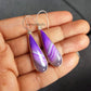 Purple Agate Drop Earrings | 925 Silver Plated Dangle Gemstone Jewelry