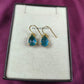Blue Topaz Dangle Earrings | 14K Gold Plated Minimalist Jewelry