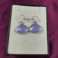 Lavender Chalcedony Earrings | Handmade Boho Silver Plated Jewelry