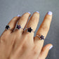 Natural Red Garnet Ring | Electroplated Crystal Ring | January Birthstone