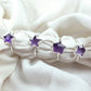 Natural Purple Amethyst Star Ring | Electroplated Boho Ring