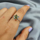 Natural Vesuvianite Ring | Green Gemstone Stacking Ring | August Birthstone