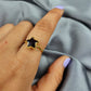 Natural Red Garnet Ring | Electroplated Star Design | January Birthstone