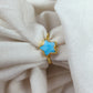 Turquoise Star Ring | Blue Birthstone Jewelry | Electroplated Woman Ring