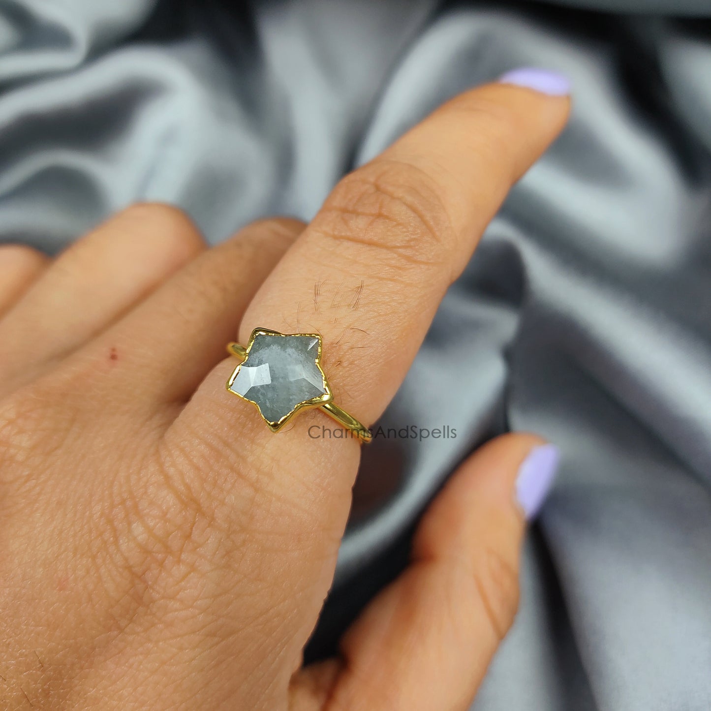 Blue Aquamarine Ring, Bogo Ring, Aquamarine Electroplating Ring, March Birthstone Jewelry, Unique Aquamarine Engagement Ring For Women,Gift