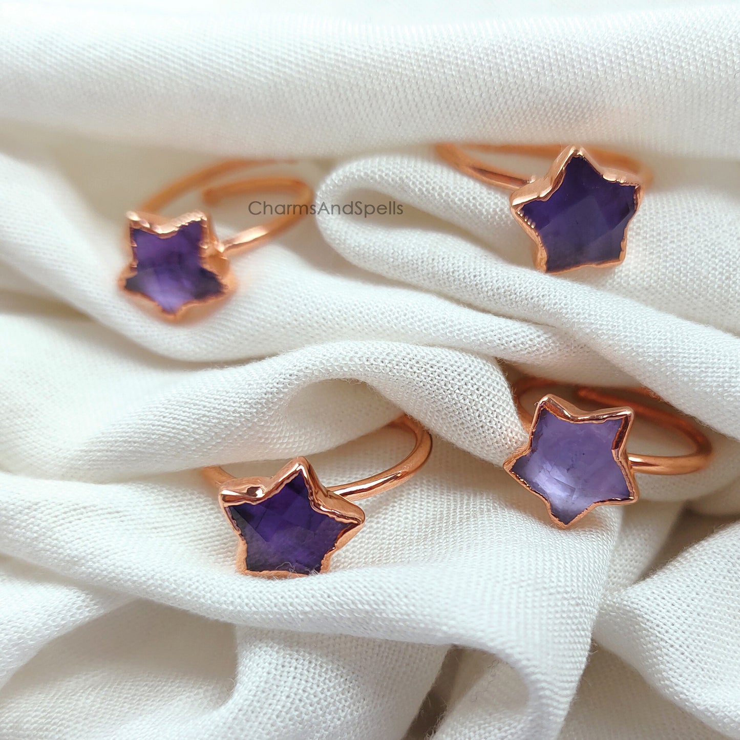 Amazing Amethyst Ring, Handmade Jewelry, Electroplated Ring, February Birthstone Jewelry, Natural Gemstone Ring, Gift for Girlfriend, Gift