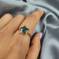 Natural Green Emerald Ring | Handmade May Birthstone Jewelry