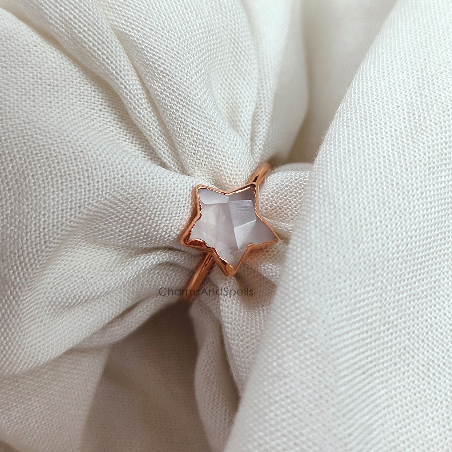 Natural Rose Quartz Ring, Electroplated Ring, Bohemian Jewelry, Handmade Pink Gemstone Jewelry, Statement Ring,( Write Your Required Ring Size In Message)