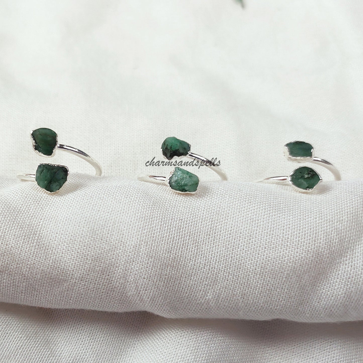 Natural Emerald Ring, Electroplated Ring, Handmade Jewelry, Boho Ring, Raw Emerald Ring, Engagement Ring, Gift For Wife, Birthday Gift Idea