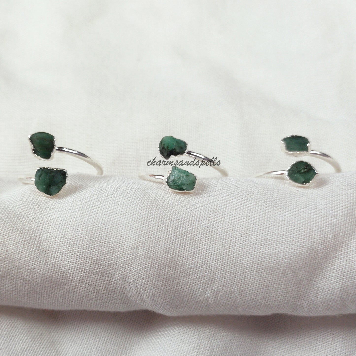 Natural Emerald Ring, Electroplated Ring, Handmade Jewelry, Boho Ring, Raw Emerald Ring, Engagement Ring, Gift For Wife, Birthday Gift Idea