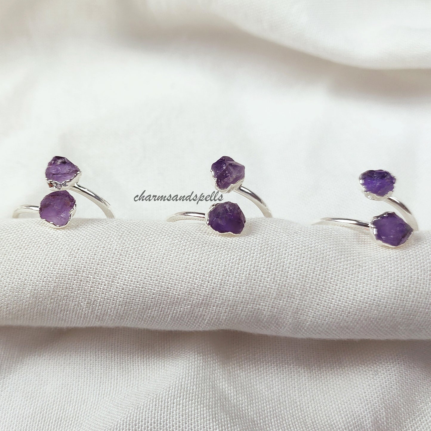 Natural Raw Amethyst Ring, February Birthstone Ring, Dainty Jewelry, Minimalist Ring, Amethyst Gemstone Jewelry, Bridesmaid gifts, Gift Idea