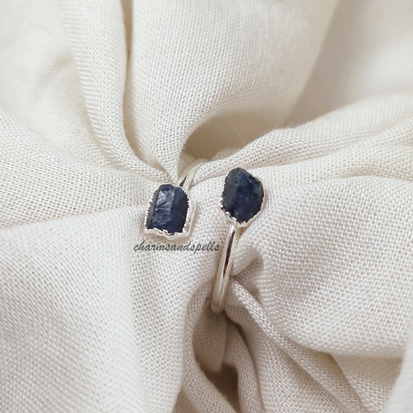 Natural Blue Sapphire Ring, Handmade Ring, Electroplated Ring, Dainty Jewelry, Rough Sapphire Ring, September birthstone ring, Gift For Her