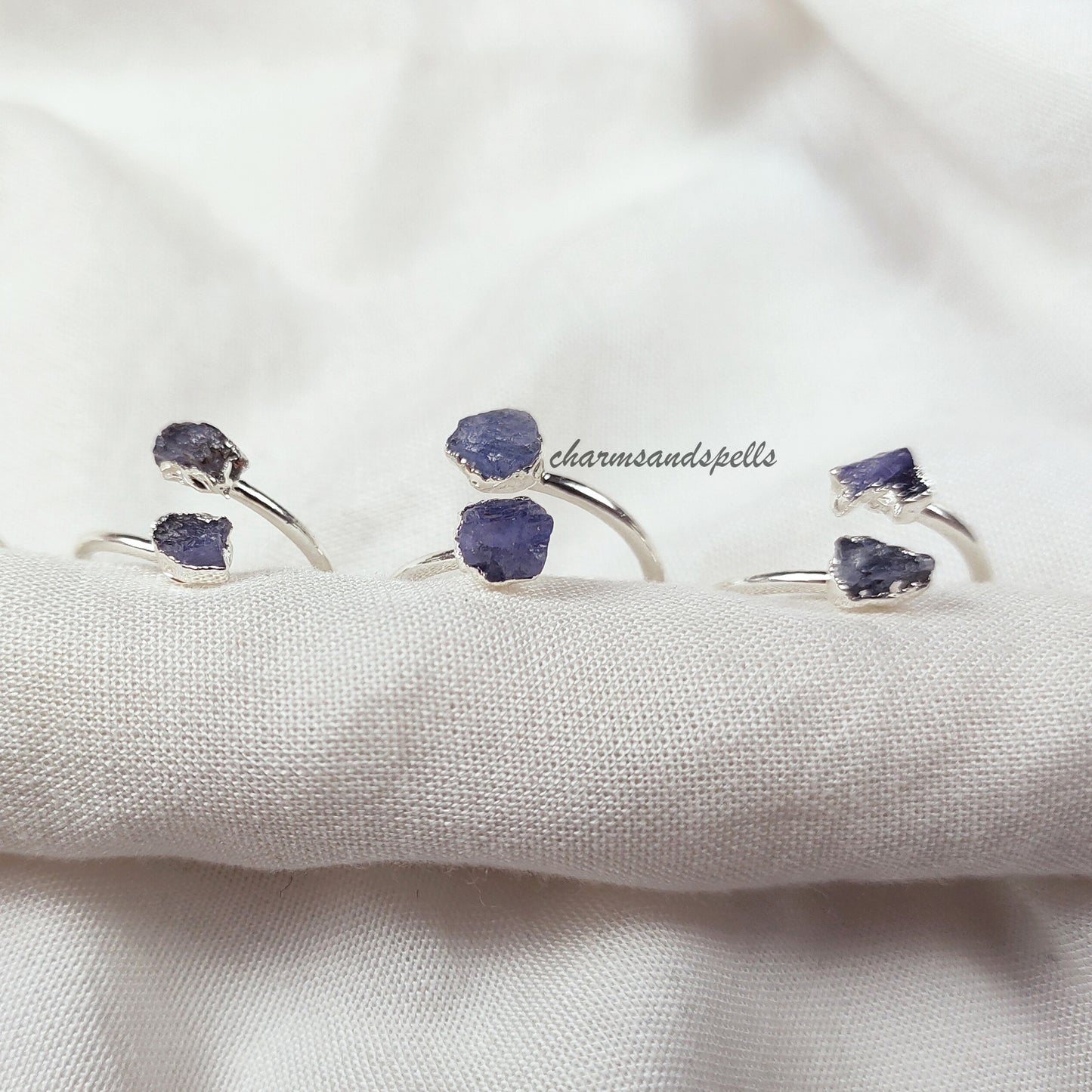 Raw Tanzanite Ring, Raw Crystal Ring, Electroplated Ring, Dainty Jewelry, Minimalist Ring, December Birthstone, Raw Stone Ring, Gift Idea