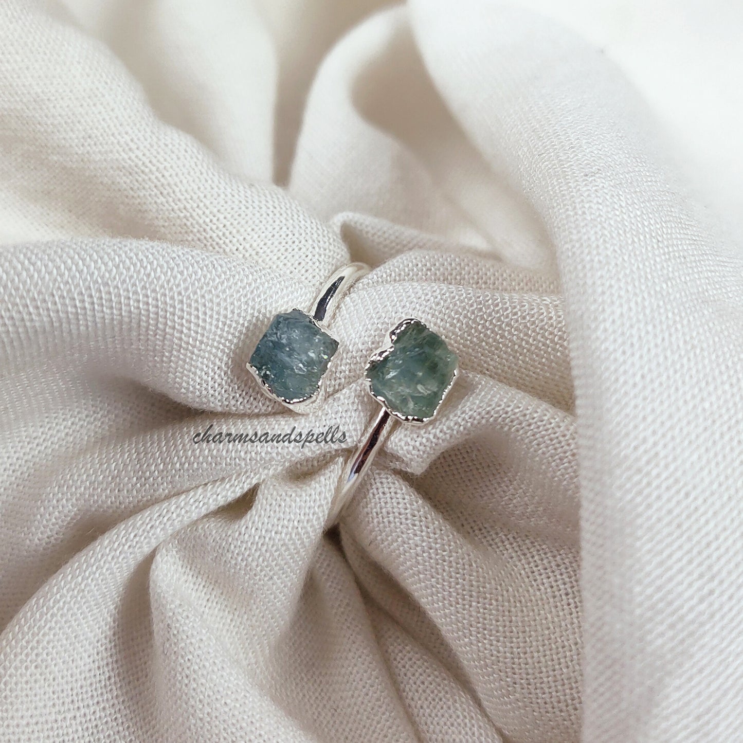 Rough Aquamarine Ring, Dainty Ring, Aquamarine Jewelry, March Birthstone Ring, Natural Gemstone Jewelry, Promise Ring, Engagement Ring, Gift