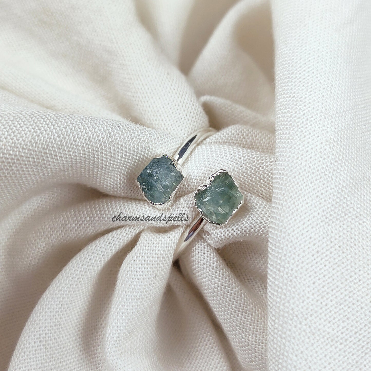 Rough Aquamarine Ring, Dainty Ring, Aquamarine Jewelry, March Birthstone Ring, Natural Gemstone Jewelry, Promise Ring, Engagement Ring, Gift