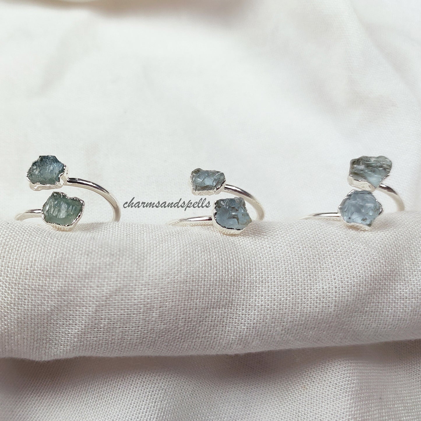 Rough Aquamarine Ring, Dainty Ring, Aquamarine Jewelry, March Birthstone Ring, Natural Gemstone Jewelry, Promise Ring, Engagement Ring, Gift