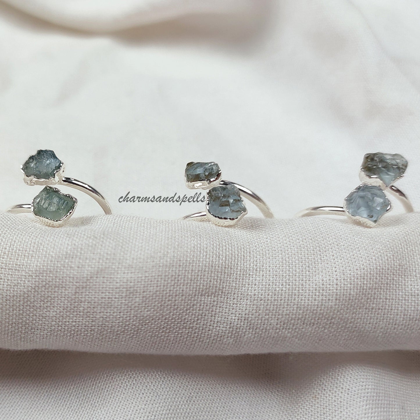 Rough Aquamarine Ring, Dainty Ring, Aquamarine Jewelry, March Birthstone Ring, Natural Gemstone Jewelry, Promise Ring, Engagement Ring, Gift