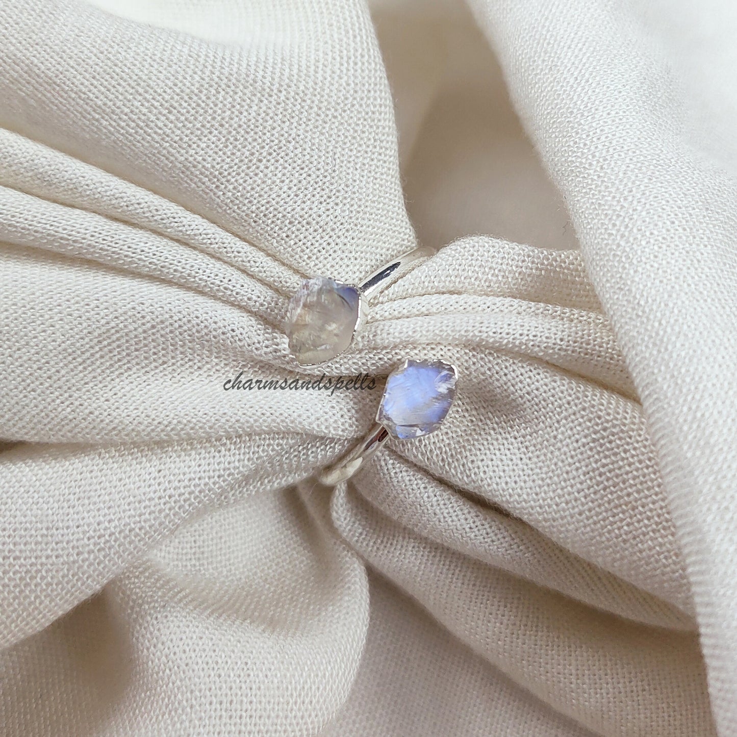 Raw Moonstone Ring, Blue Moonstone Jewelry, Handmade Raw Stone Ring, Natural moonstone Jewelry, Statement Ring, Birthday Gift, Gift For Her