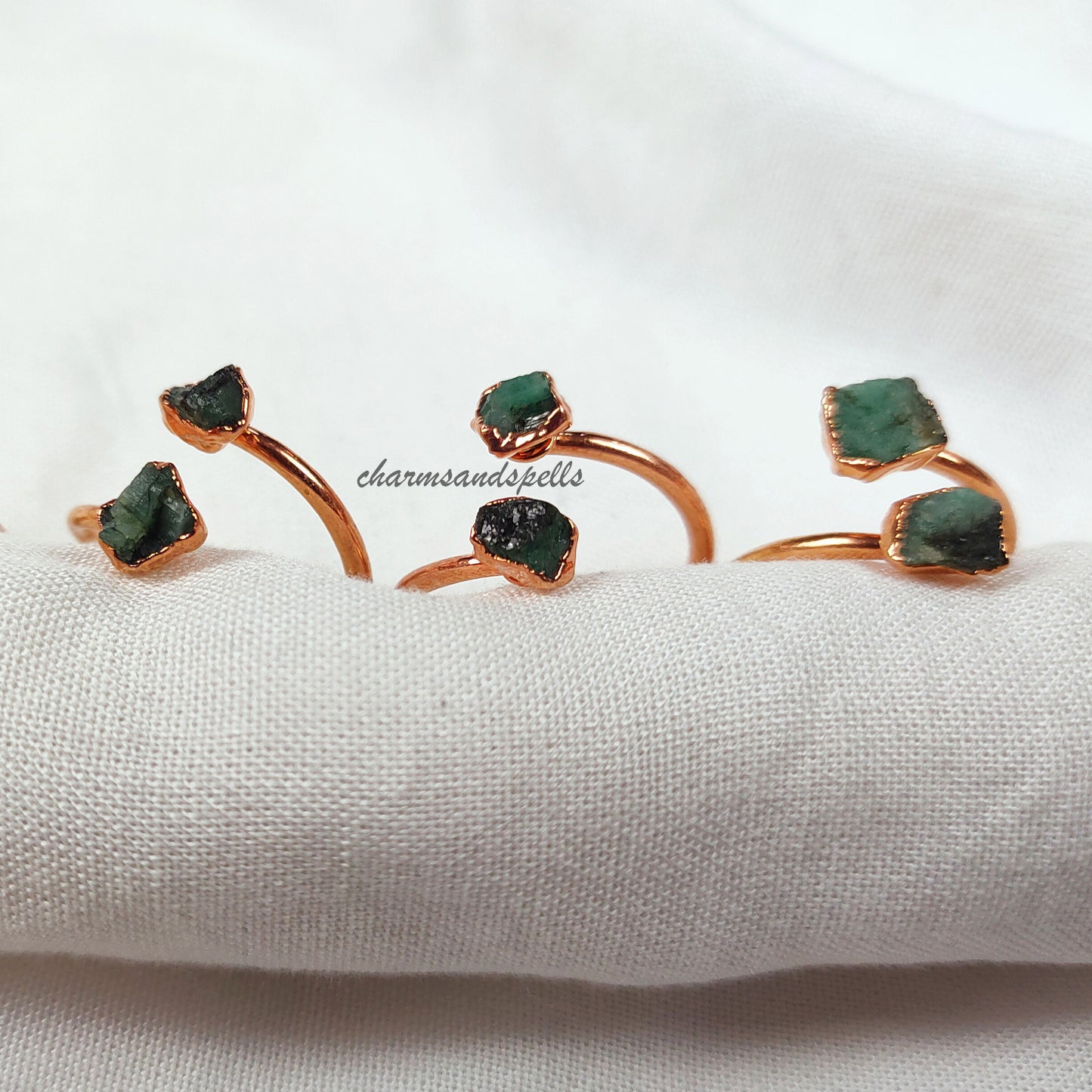 Rough Emerald Ring, Dainty Ring, Electroplated Ring, Handmade Stone Ring, Natural Emerald Gemstone Jewelry, Thanksgiving Gift, Gift For Her