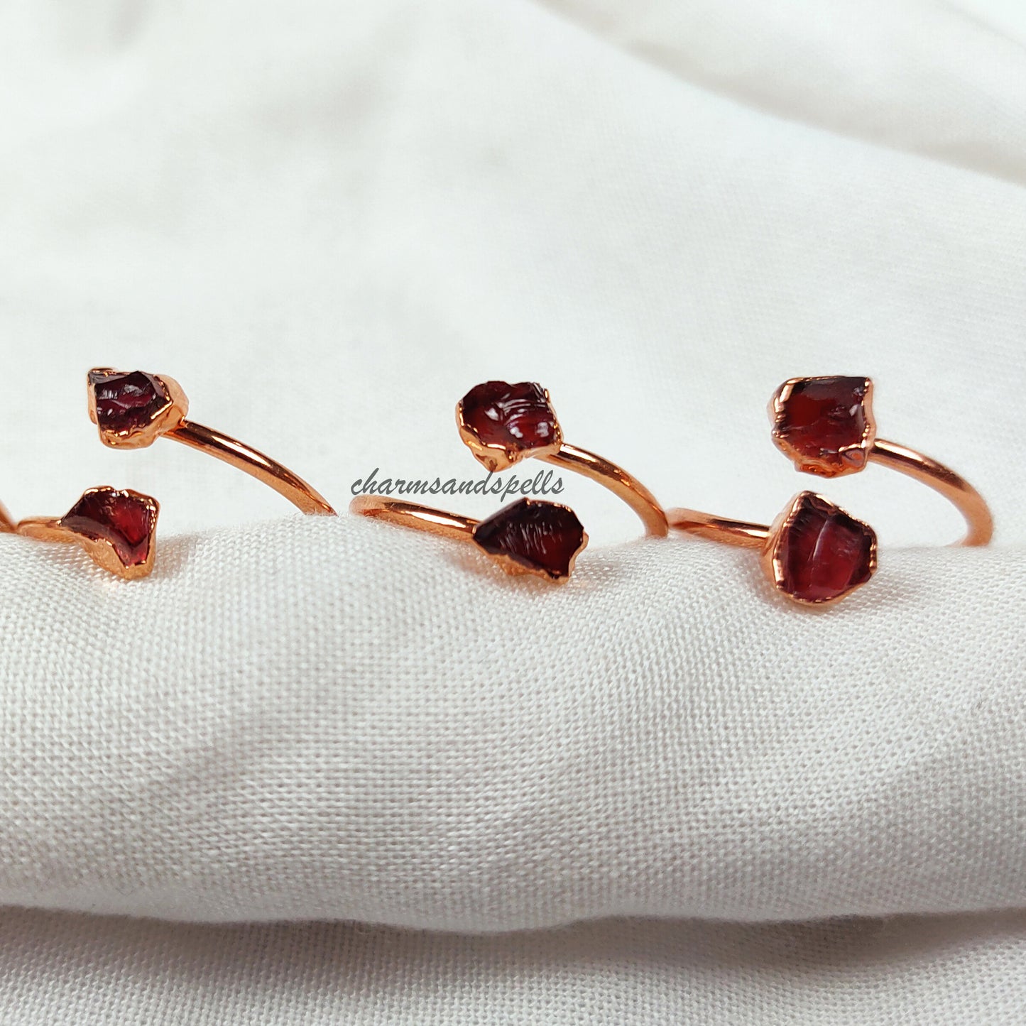 Genuine Red Garnet Ring, Dainty Ring, Electroplated Ring, Handmade Stone Jewelry, Natural Garnet Jewelry, Birthstone Jewelry, Gift For Her