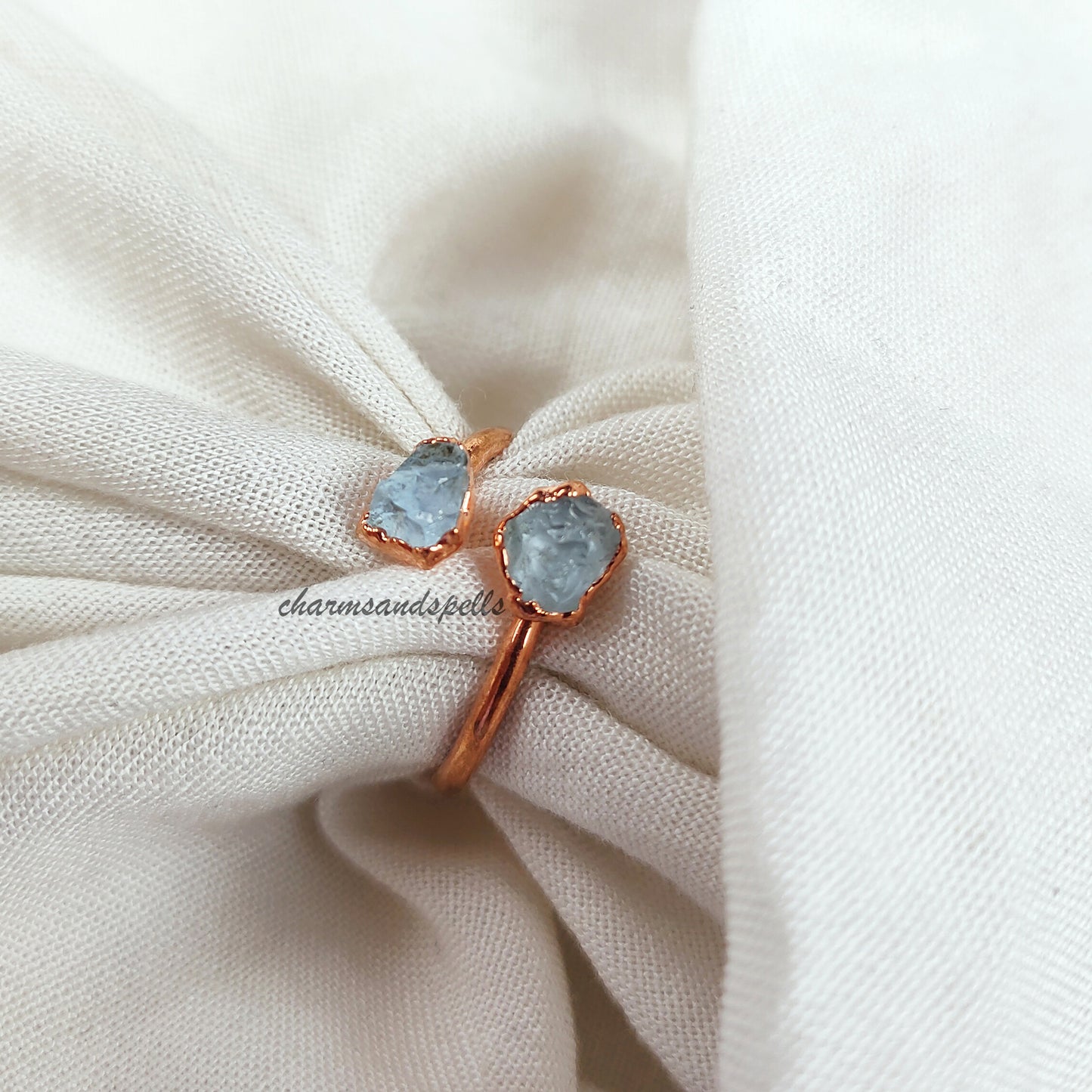 Natural Raw Aquamarine Ring, Birthstone Jewelry, March Birthstone Ring, Raw Crystal Ring, Dainty Jewelry, Unique Ring, Mother Day Gift, Gift