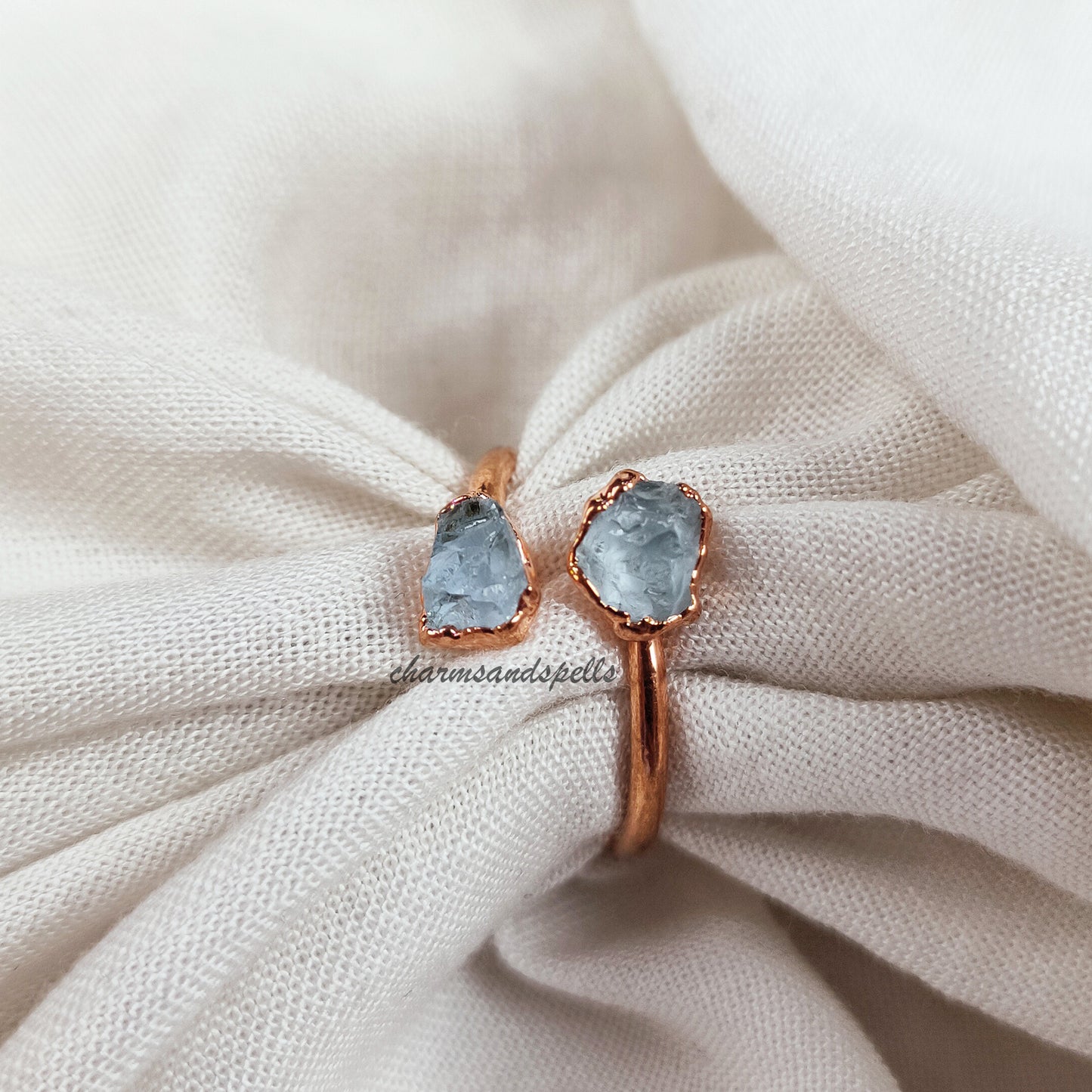 Natural Raw Aquamarine Ring, Birthstone Jewelry, March Birthstone Ring, Raw Crystal Ring, Dainty Jewelry, Unique Ring, Mother Day Gift, Gift