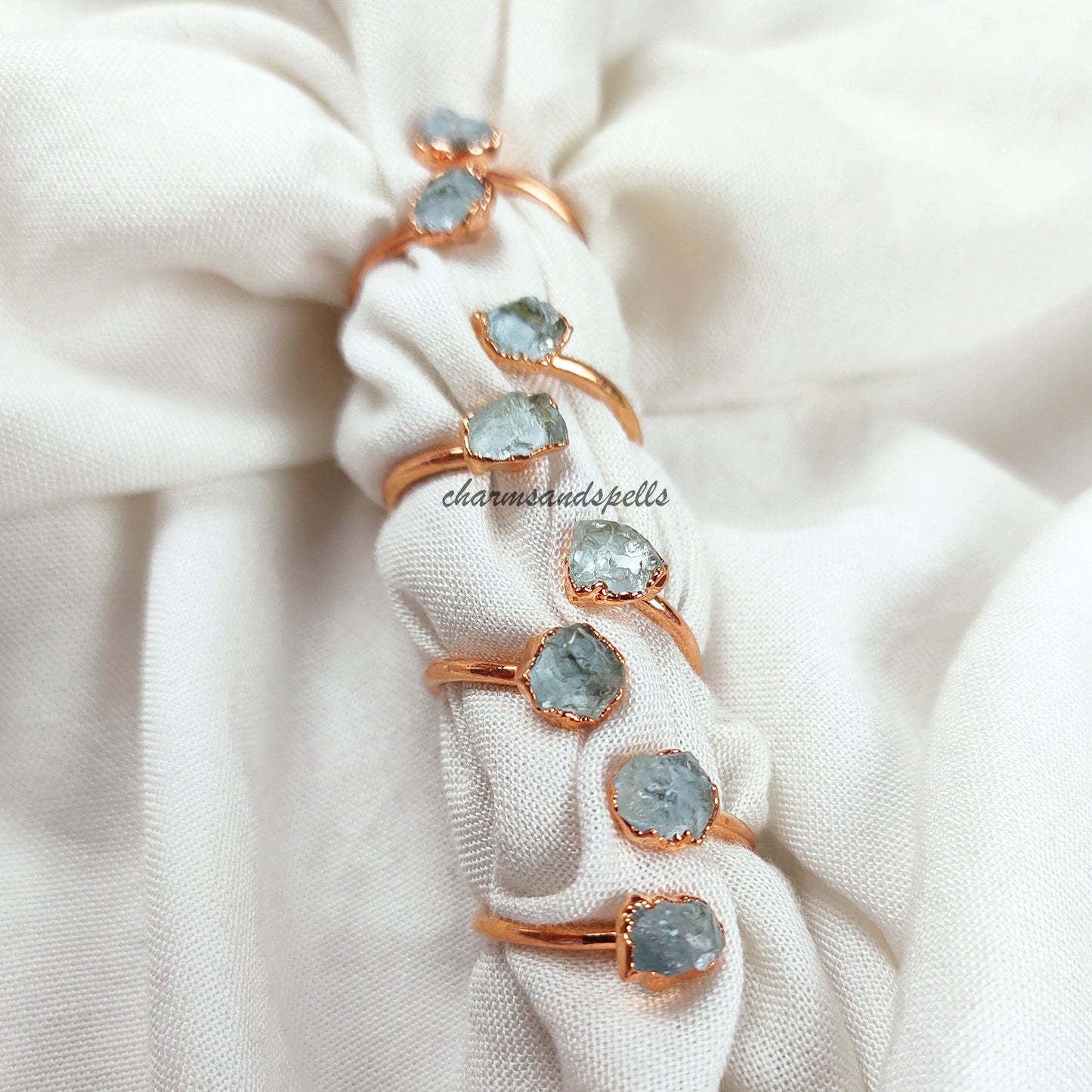 Natural Raw Aquamarine Ring, Birthstone Jewelry, March Birthstone Ring, Raw Crystal Ring, Dainty Jewelry, Unique Ring, Mother Day Gift, Gift