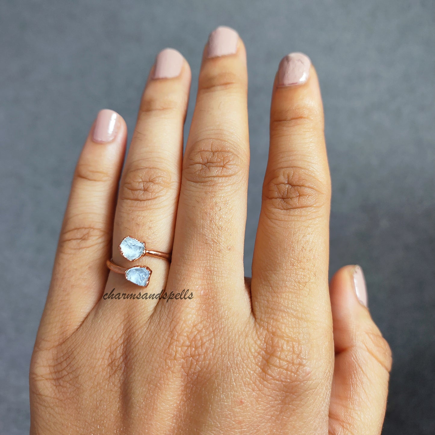 Natural Raw Aquamarine Ring, Birthstone Jewelry, March Birthstone Ring, Raw Crystal Ring, Dainty Jewelry, Unique Ring, Mother Day Gift, Gift