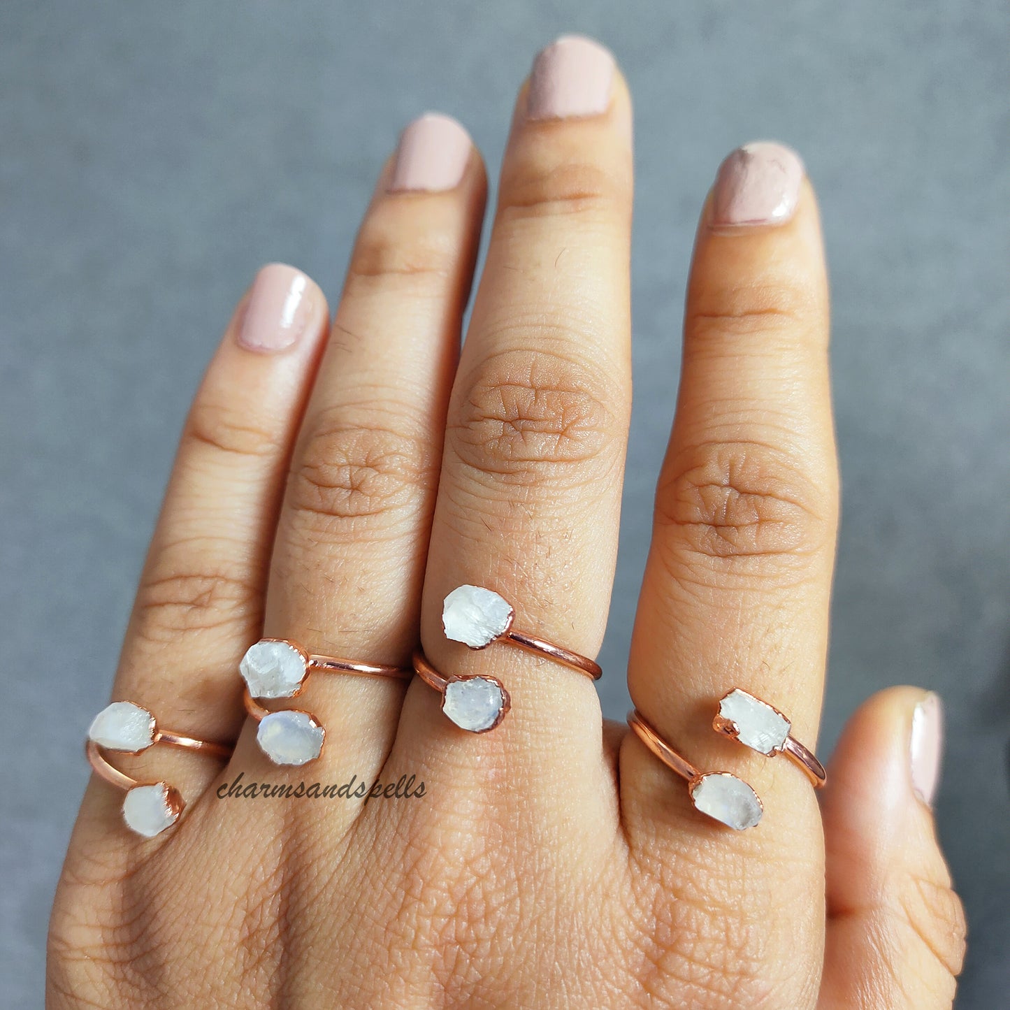 Natural Raw Moonstone Ring, Dainty Ring, Handmade Stone Jewelry, Raw Stone Ring, Birthstone Jewelry, Gift For Her, Wedding Ring, Gift Idea