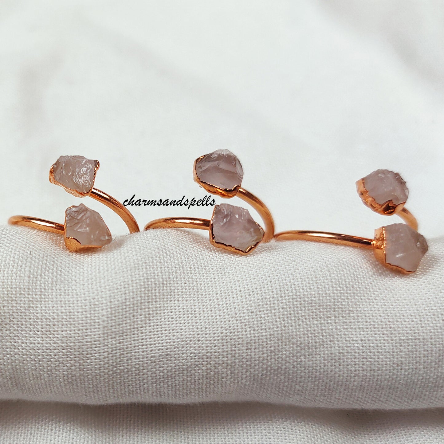 Natura Rose Quartz Ring, Healing Crystal Ring, Raw Gemstone Rose Quartz Ring, Boho Jewelry, Statement Ring, Self Love Stone, Gif For Her