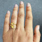 Natural Citrine Ring | Gold Electroplated Raw Crystal Jewelry