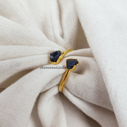 Natural Blue Sapphire Ring, Boho Jewelry, Real Raw Sapphire Ring, Dainty Ring, Birthstone Jewelry, Handmade Stone Ring, Engagement Ring