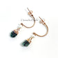 Raw Emerald Earring, White Pearl Earring, Rose Gold Plated Earring, Trendy Bohemian Earring, Crystal Gemstone Earring, Rough Emerald jewelry - Charms And Spells