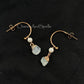 Rainbow Moonstone Earring, Rose Gold Plated Earring, White Pearl Earring, Raw Moonstone Earring, Flashy Moonstone Drop Earring, Boho Earring - Charms And Spells