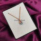 Raw Fluorite Necklace | Rainbow Crystal Pendant Rose Gold Plated Jewelry